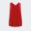 Top de malla con cristales, rojo Top de malla con cristales, rojo