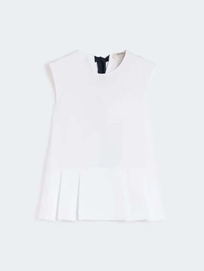Top de popelín de algodón, blanco