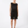 Top de popelín y encaje de macramé, negro Top de popelín y encaje de macramé, negro