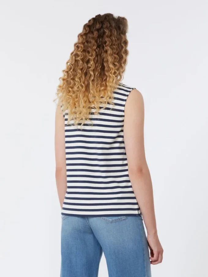 Top sin mangas de punto interlock, azul marino Top sin mangas de punto interlock, azul marino