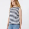 Top sin mangas de punto interlock, azul marino Top sin mangas de punto interlock, azul marino