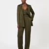 Top tipo camisola de satén Envers, verde musgo