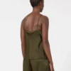 Top tipo camisola de satén Envers, verde musgo