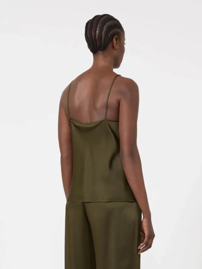 Top tipo camisola de satén Envers, verde musgo