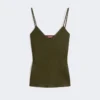 Top tipo camisola de satén Envers, verde musgo