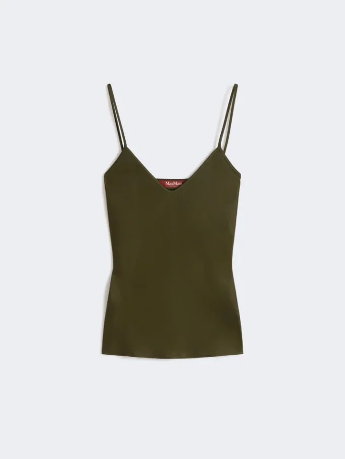 Top tipo camisola de satén Envers, verde musgo