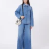 Vaqueros anchos de algodón denim, azul marino Vaqueros anchos de algodón denim, azul marino