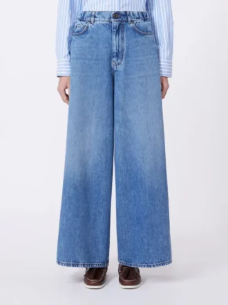 Vaqueros anchos de algodón denim, azul marino