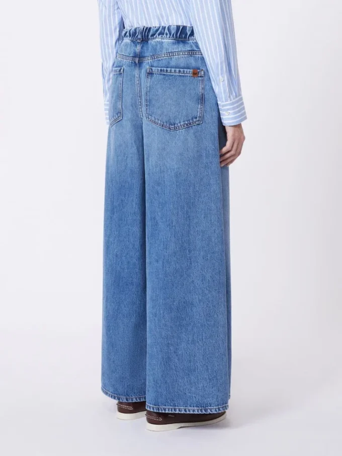 Vaqueros anchos de algodón denim, azul marino Vaqueros anchos de algodón denim, azul marino