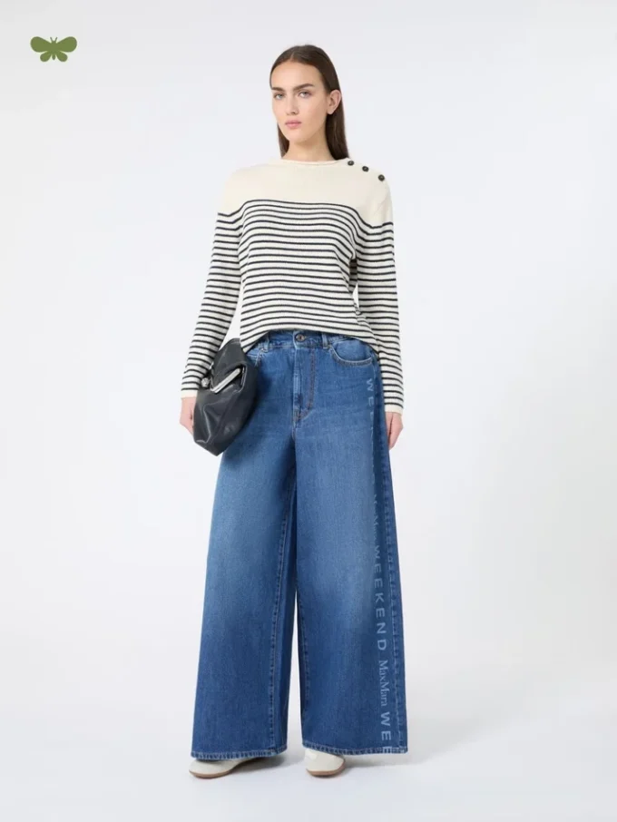 Vaqueros de auténtico denim de algodón, azul marino Vaqueros de auténtico denim de algodón, azul marino