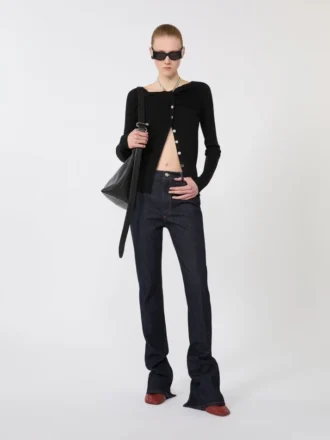 Cárdigan de lana con cadena, negro