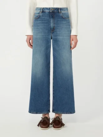 Vaqueros de denim cómodos y acampanados, azul marino