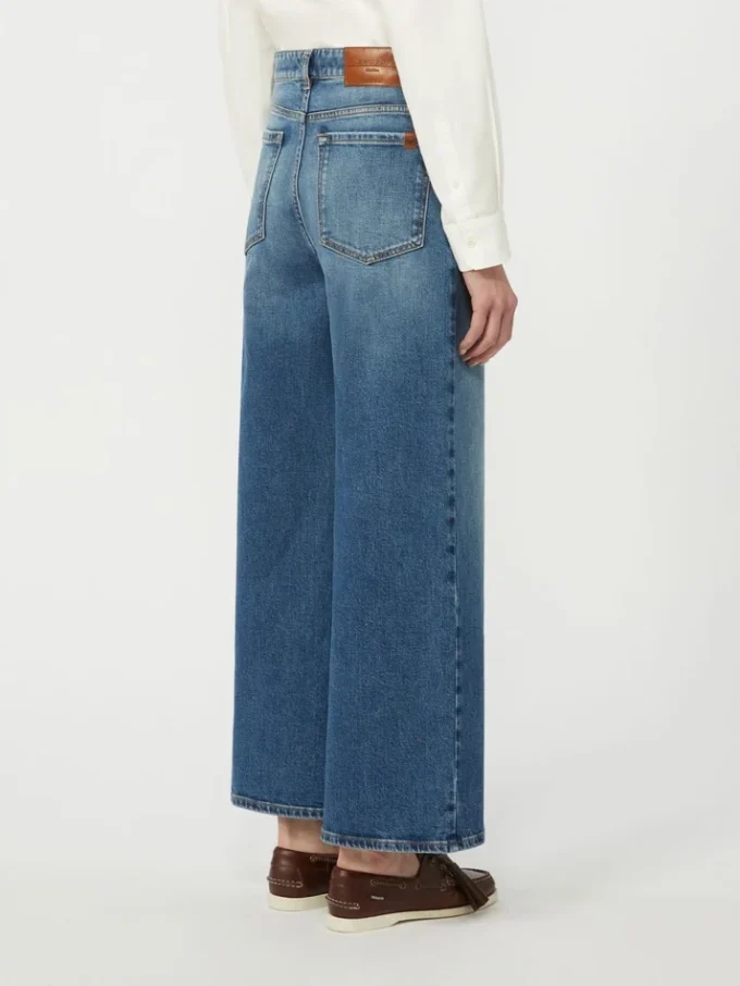 Vaqueros de denim cómodos y acampanados, azul marino Vaqueros de denim cómodos y acampanados, azul marino