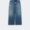 Vaqueros de denim cómodos y acampanados, azul marino Vaqueros de denim cómodos y acampanados, azul marino
