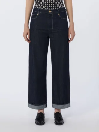 Vaqueros de denim con vuelta, azul ultramar