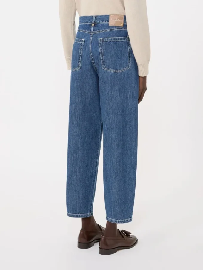 Vaqueros de denim de algodón con corte ajustado, azul medianoche Vaqueros de denim de algodón con corte ajustado, azul medianoche