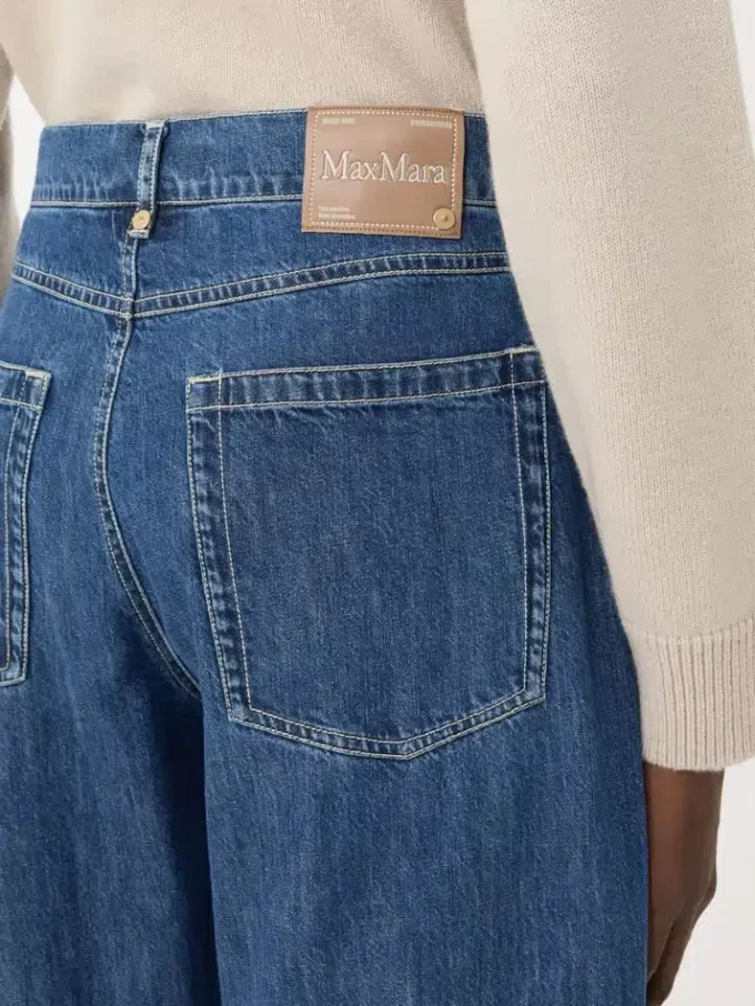 Vaqueros de denim de algodón con corte ajustado, azul medianoche Vaqueros de denim de algodón con corte ajustado, azul medianoche