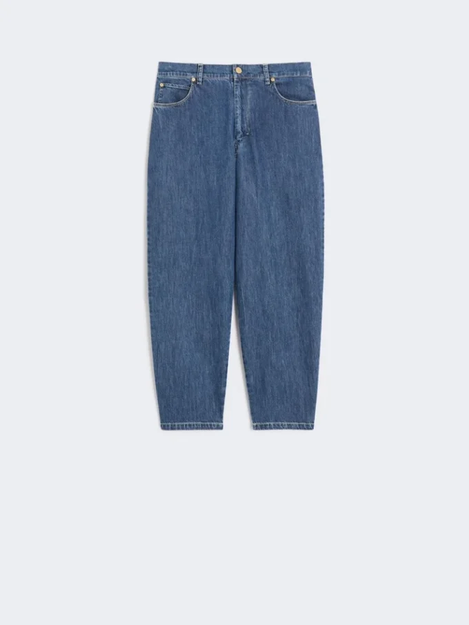 Vaqueros de denim de algodón con corte ajustado, azul medianoche Vaqueros de denim de algodón con corte ajustado, azul medianoche
