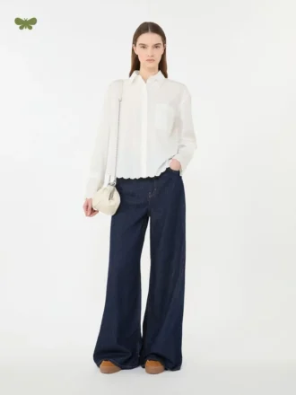 Vaqueros de denim de algodón suave, azul marino