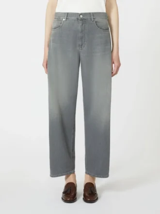 Vaqueros de denim de corte acampanado, gris medio