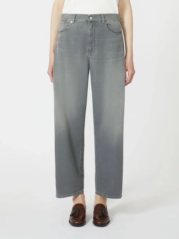Vaqueros de denim de corte acampanado, gris medio Vaqueros de denim de corte acampanado, gris medio