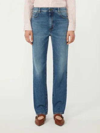 Vaqueros de denim de corte recto, azul marino
