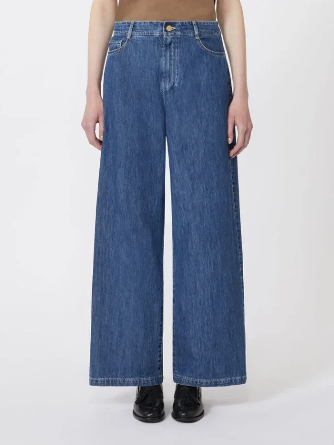 Vaqueros de denim de pierna ancha, azul medianoche Vaqueros de denim de pierna ancha, azul medianoche