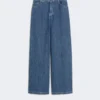 Vaqueros de denim de pierna ancha, azul medianoche Vaqueros de denim de pierna ancha, azul medianoche