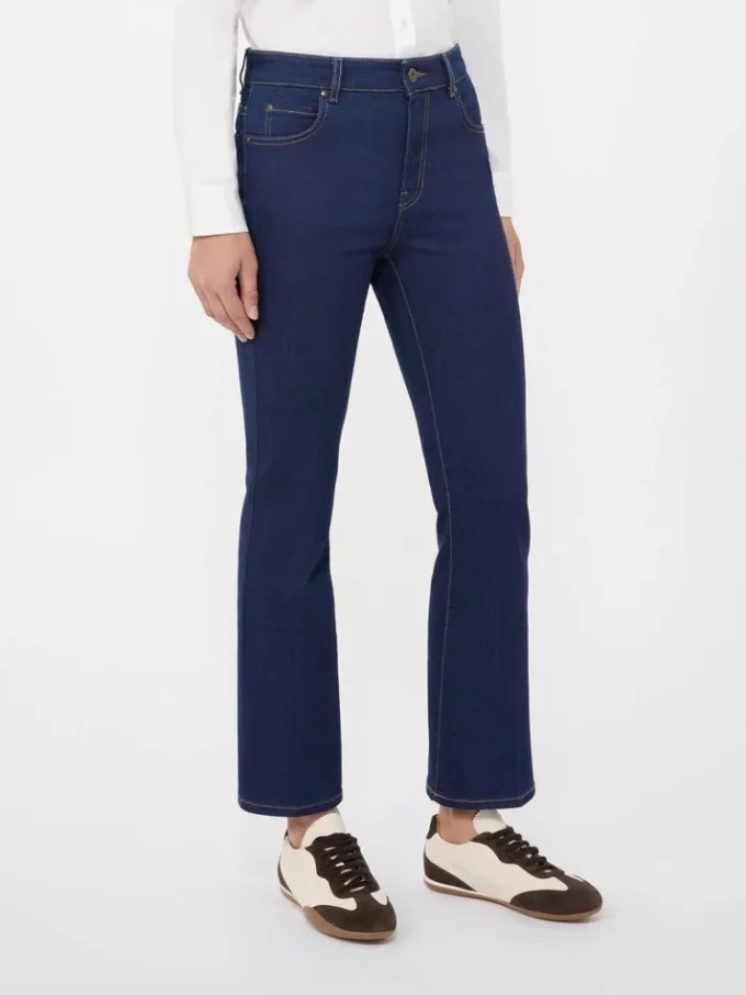 Vaqueros de denim elástico de cinco bolsillos, azul marino Vaqueros de denim elástico de cinco bolsillos, azul marino