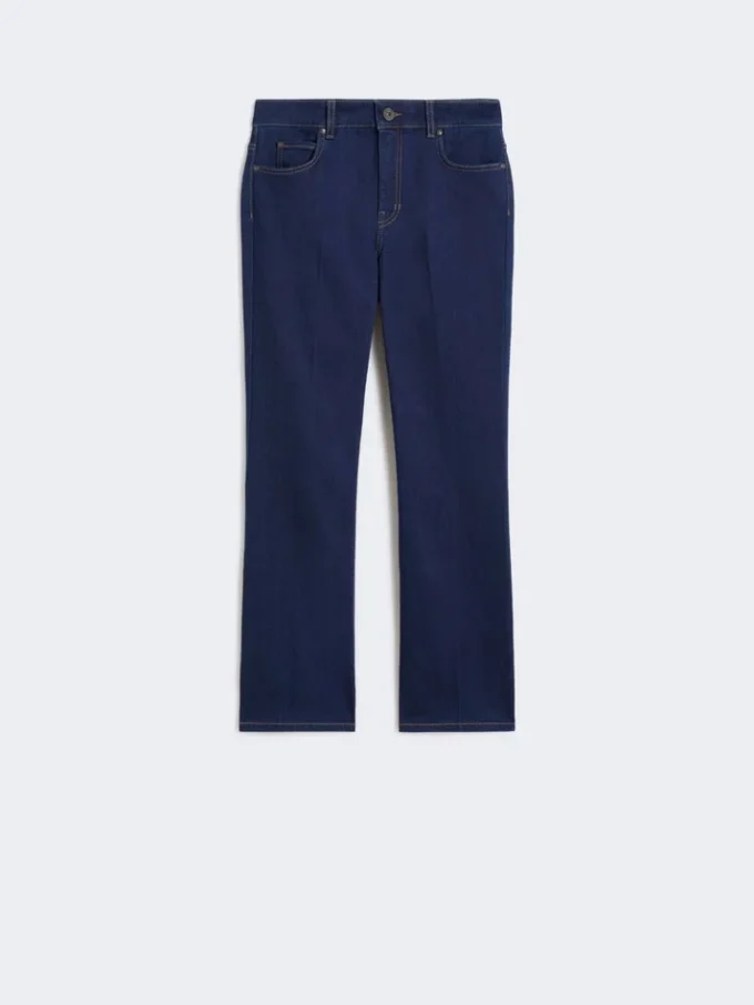 Vaqueros de denim elástico de cinco bolsillos, azul marino Vaqueros de denim elástico de cinco bolsillos, azul marino