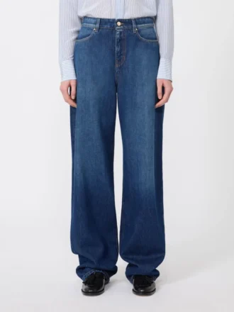 Vaqueros holgados de denim, azul marino