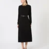 Vestido acampanado de cady, negro