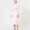 Vestido acampanado de cady, rosa