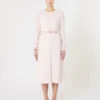 Vestido acampanado de cady, rosa