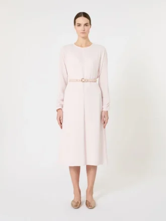 Vestido acampanado de cady, rosa