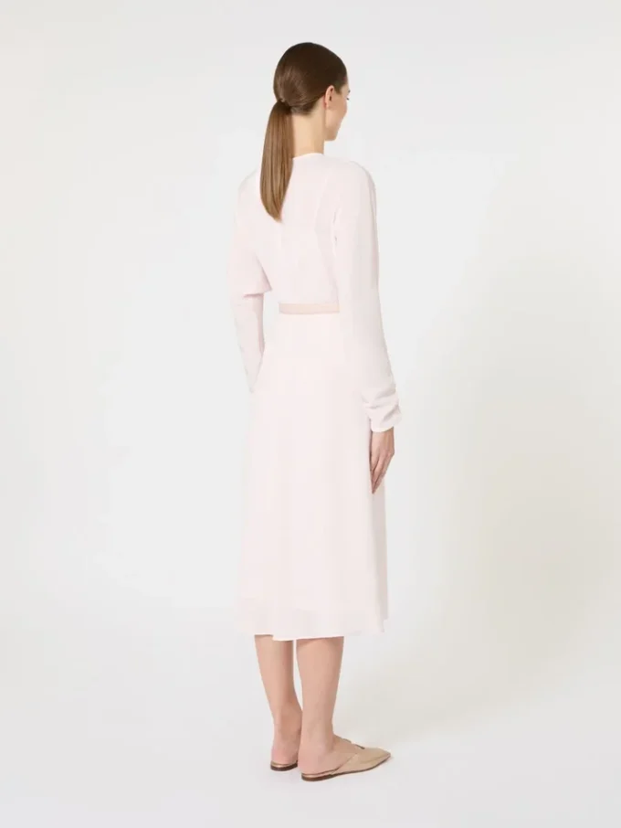 Vestido acampanado de cady, rosa