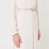Vestido acampanado de cady, rosa