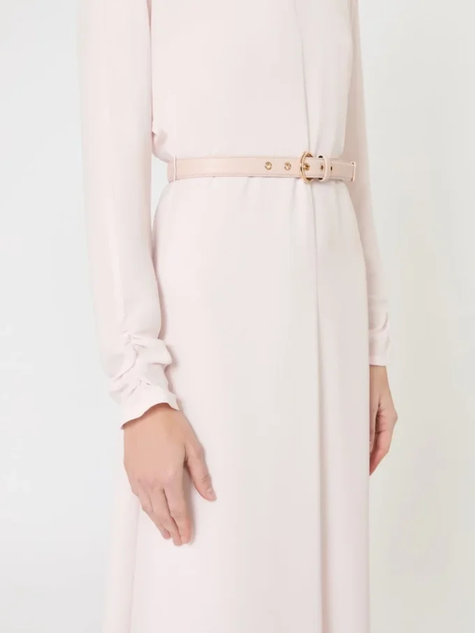 Vestido acampanado de cady, rosa