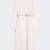 Vestido acampanado de cady, rosa
