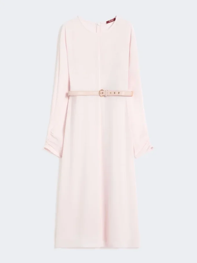 Vestido acampanado de cady, rosa