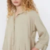 Vestido acampanado de popelín de algodón, color arena