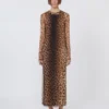 Vestido ajustado de jersey de tul, en tonos beige Vestido ajustado de jersey de tul, en tonos beige