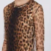 Vestido ajustado de jersey de tul, en tonos beige Vestido ajustado de jersey de tul, en tonos beige