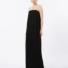 Vestido bustier de cady, negro Vestido bustier de cady, negro