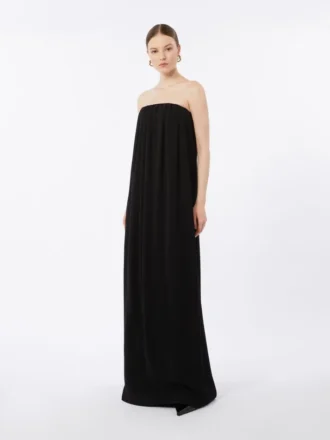 Vestido bustier de cady, negro