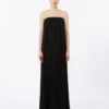 Vestido bustier de cady, negro Vestido bustier de cady, negro