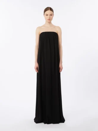 Vestido bustier de cady, negro