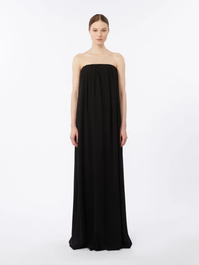 Vestido bustier de cady, negro Vestido bustier de cady, negro