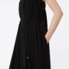 Vestido bustier de cady, negro Vestido bustier de cady, negro