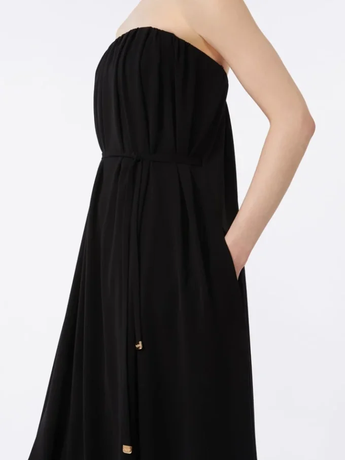 Vestido bustier de cady, negro Vestido bustier de cady, negro